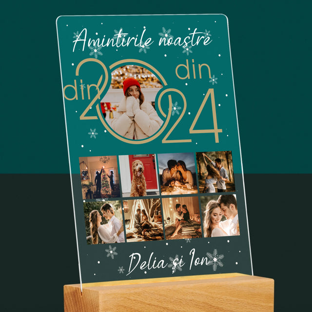 Colaj De Fotografii: Amintirile Noastre Din Anul - Imprimare Pe Sticlă Acrilică (Verticală)