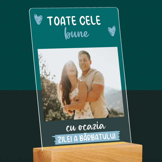 Fotografie Si Semnătură: Toate Cele Bune Cu Ocazia Zilei A Bărbatului - Imprimare Pe Sticlă Acrilică (Verticală)