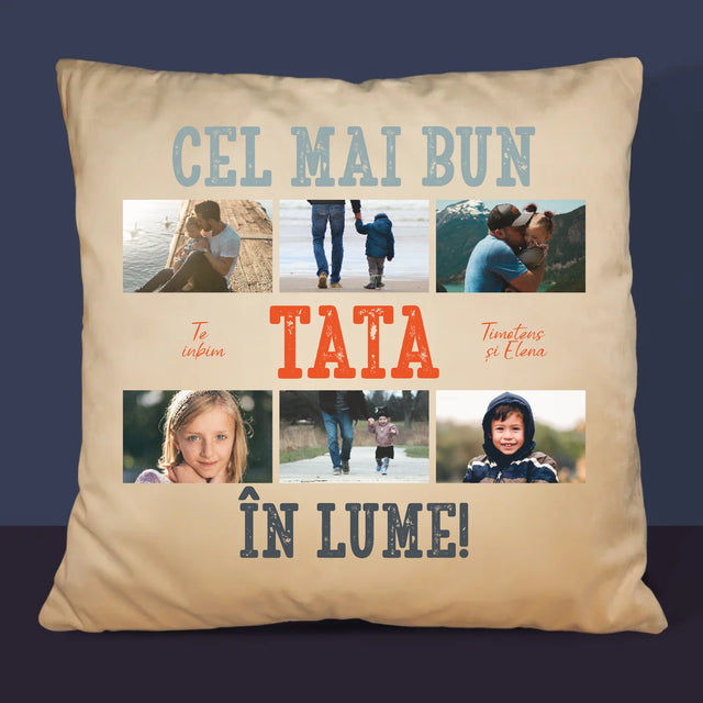 Colaj De Fotografii: Cel Mai Bun Tată Din Lume Fotografii - Pernă (Cu Fotografie)