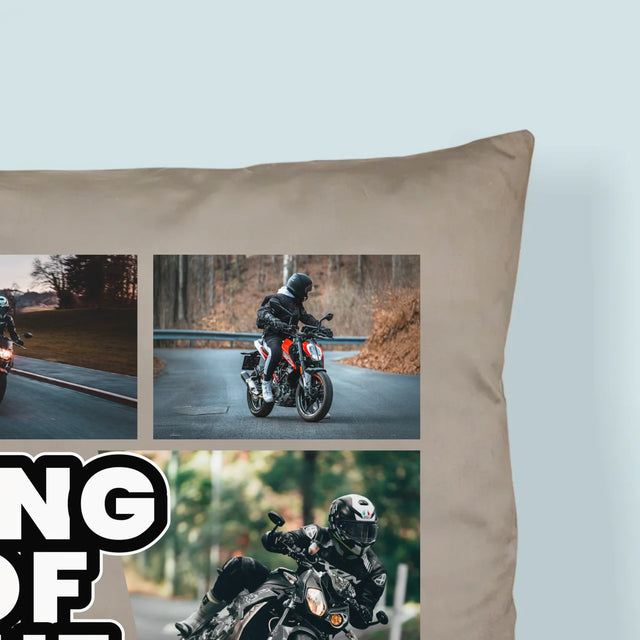 Colaj De Fotografii: King Of The Motorcycle - Pernă (Cu Fotografie)
