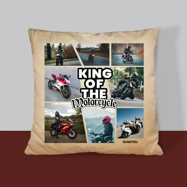 Colaj De Fotografii: King Of The Motorcycle - Pernă (Cu Fotografie)
