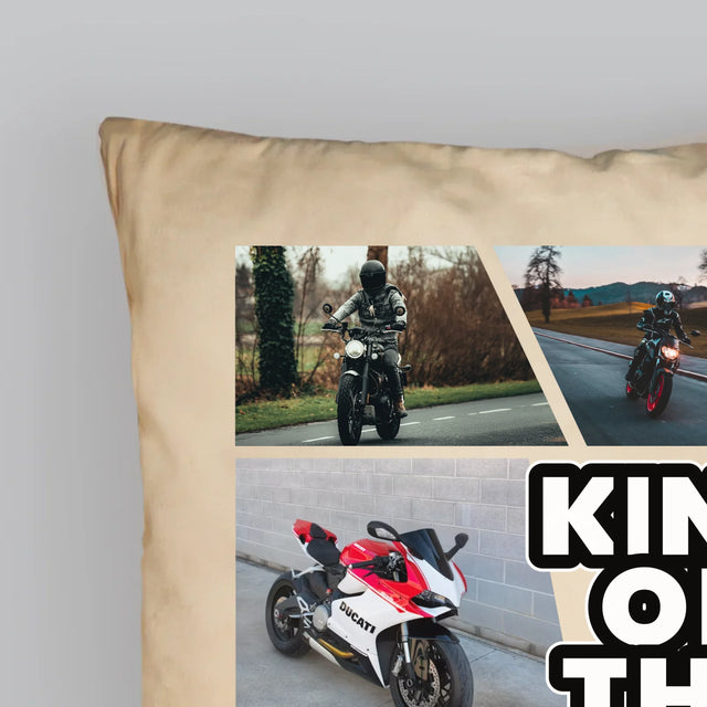Colaj De Fotografii: King Of The Motorcycle - Pernă (Cu Fotografie)