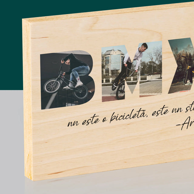 Cuvânt Din Fotografii: Bmx - Imprimare Pe Lemn (Horizontală)