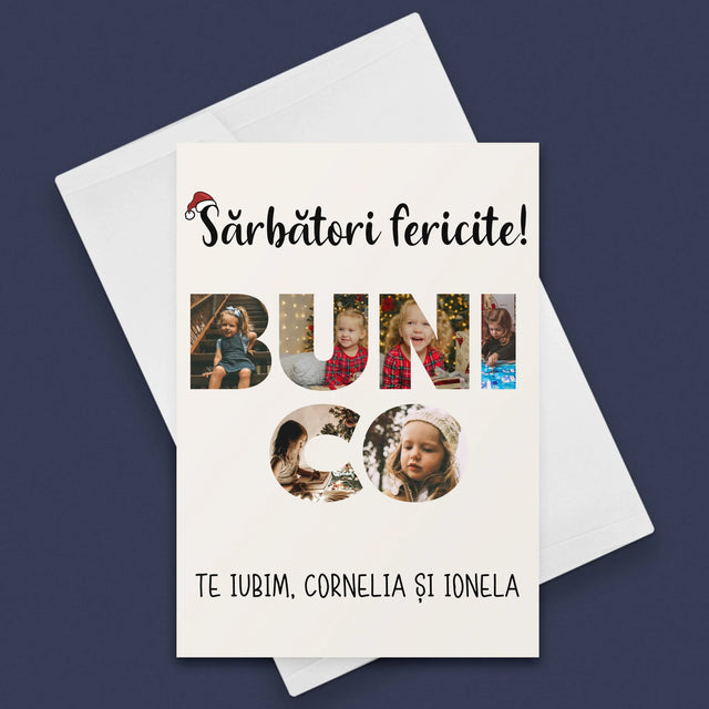 Cuvânt Din Fotografii: Sărbători Fericite Bunico - Card Cu Felicitări
