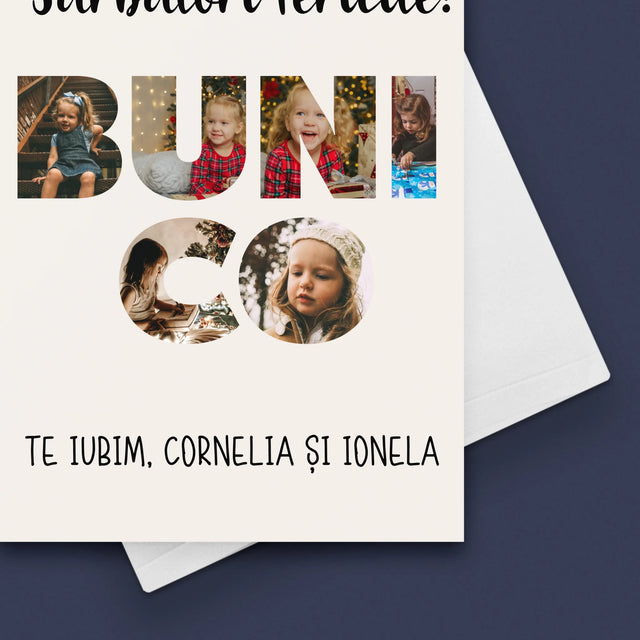 Cuvânt Din Fotografii: Sărbători Fericite Bunico - Card Cu Felicitări