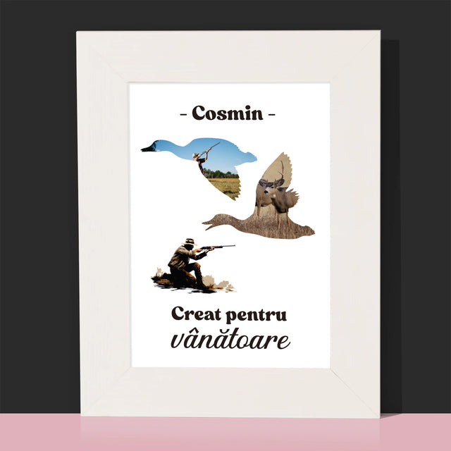 Formă Din Fotografii: Creat Pentru Vânătoare - Ramă Pentru Fotografii (Horizontală)