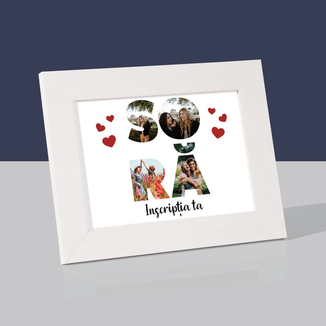 Cuvânt Din Fotografii: Soră Din Fotografiile Tale - Ramă Pentru Fotografii (Verticală)