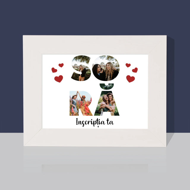 Cuvânt Din Fotografii: Soră Din Fotografiile Tale - Ramă Pentru Fotografii (Verticală)