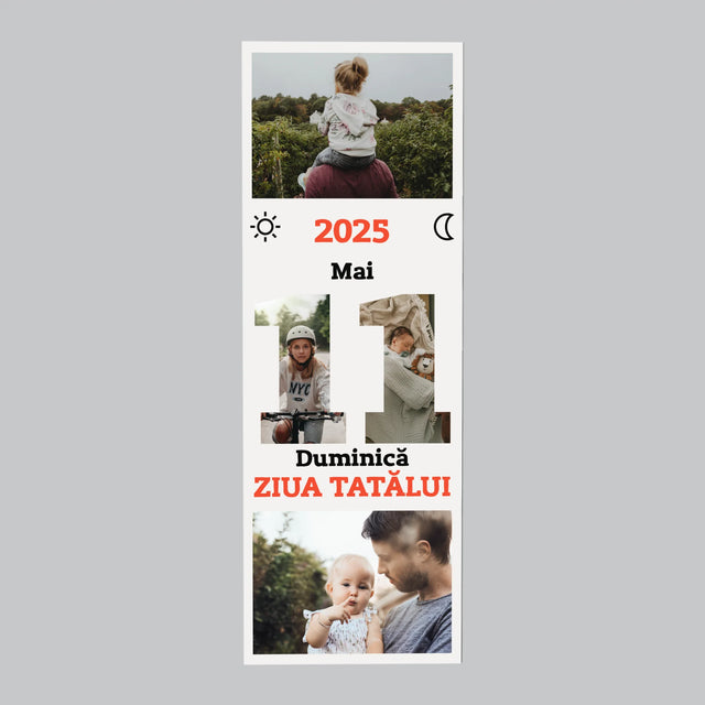 Cuvânt Din Fotografii: Felicitare Calendar Ziua Tatălui - Magnet Pe Fregider