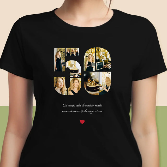 Formă Din Fotografii: A 50 Zi De Naștere - Tricou Pentru Femei