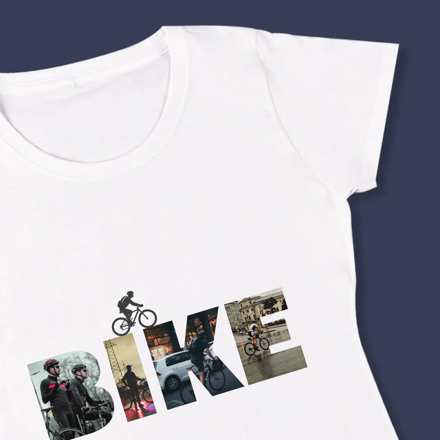 Cuvânt Din Fotografii: Bike - Tricou Pentru Femei