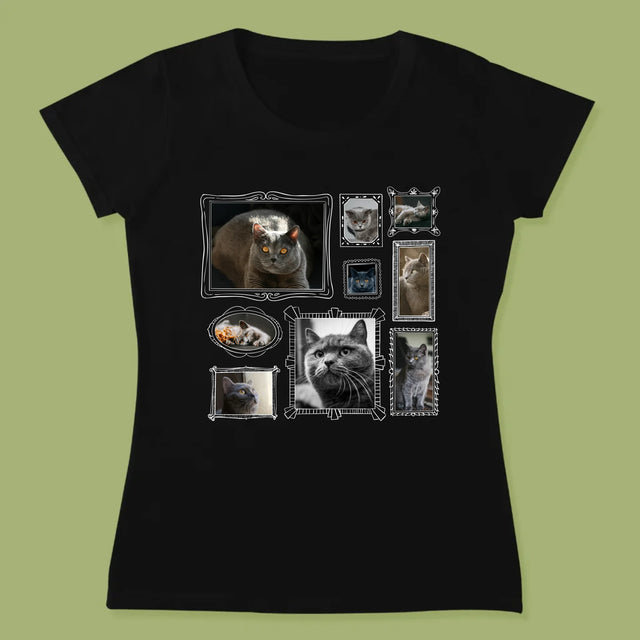 Colaj De Fotografii: Perete Galereia Cu Pisic - Tricou Pentru Femei