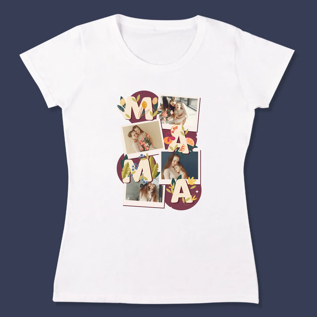 Colaj De Fotografii: Litere Mama - Tricou Pentru Femei