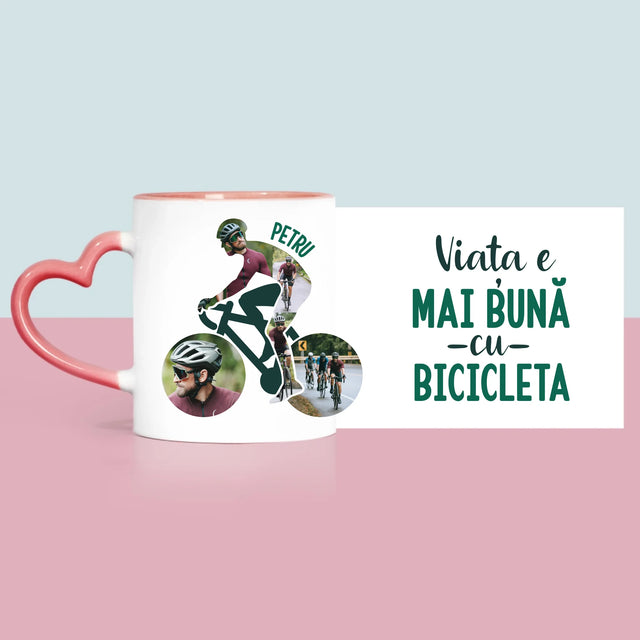Formă Din Fotografii: Viața E Mai Bună Cu Bicicleta - Cană
