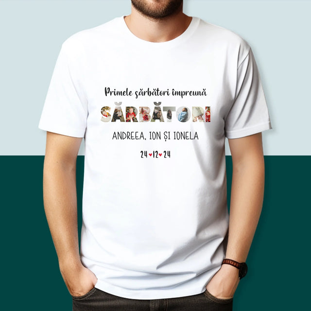 Cuvânt Din Fotografii: Primele Sărbători Împreună - Tricou Pentru Bărbați