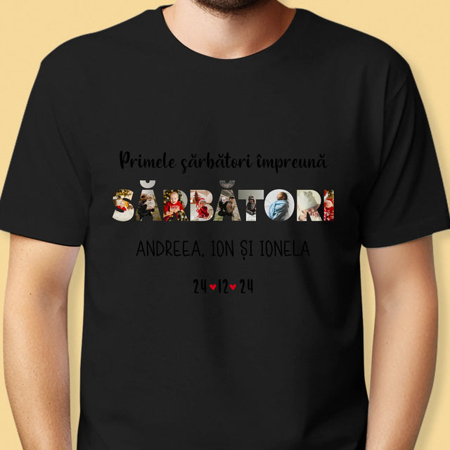 Cuvânt Din Fotografii: Primele Sărbători Împreună - Tricou Pentru Bărbați