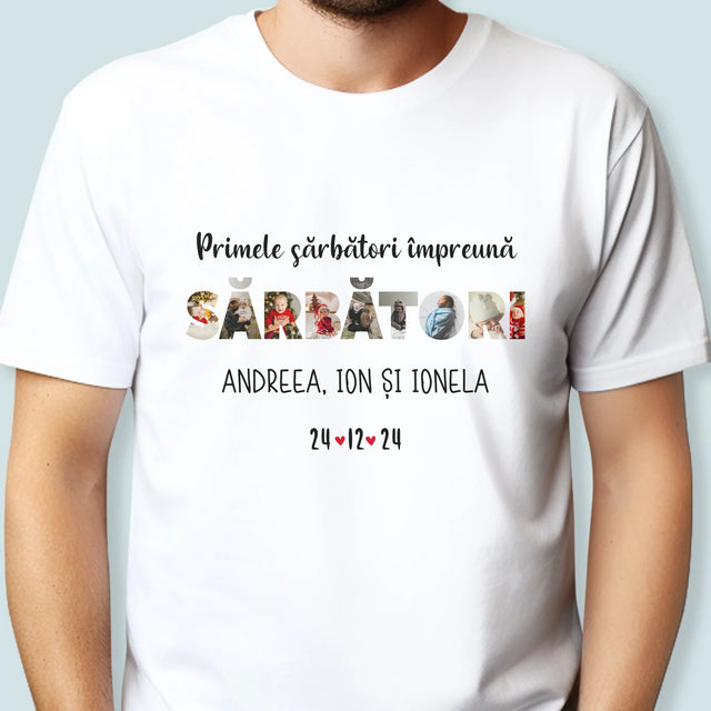 Cuvânt Din Fotografii: Primele Sărbători Împreună - Tricou Pentru Bărbați