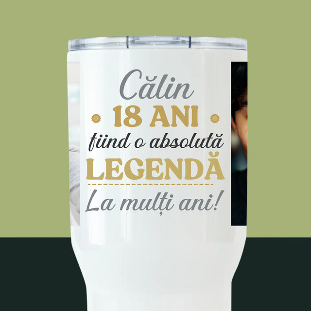 Colaj De Fotografii: 18 Ani Fiind O Legendă - Cană Termică Albă
