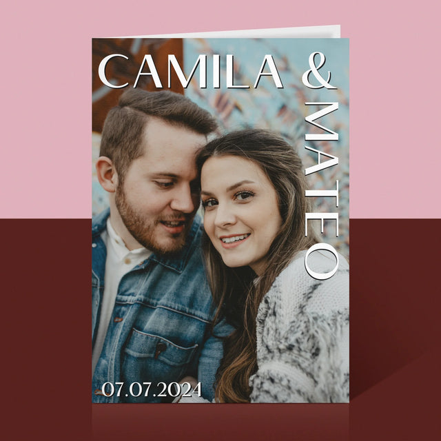 Fotografie Si Semnătură: Nume Nuntă - Card Cu Felicitări
