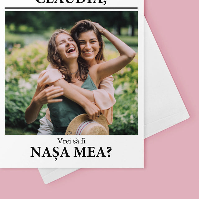 Fotografie Si Semnătură: Our Wedding Nașa - Card Cu Felicitări