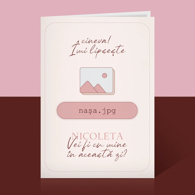 Numele Și Semnătura: Îmi Lipsește Cineva Nașa - Card Cu Felicitări
