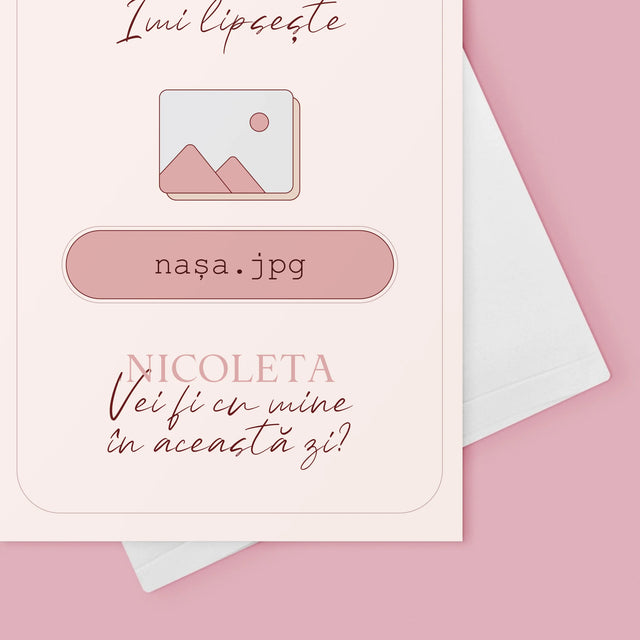 Numele Și Semnătura: Îmi Lipsește Cineva Nașa - Card Cu Felicitări