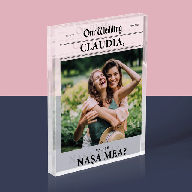 Fotografie Si Semnătură: Our Wedding Nașa - Bloc Acrilic