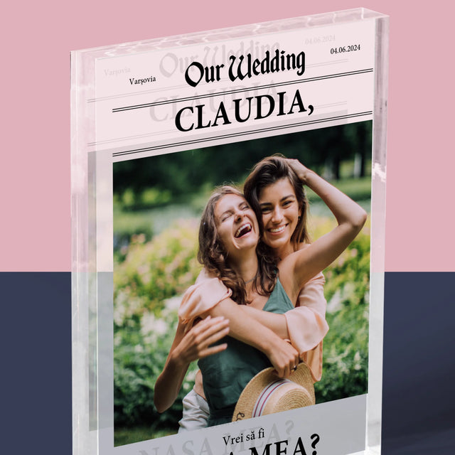 Fotografie Si Semnătură: Our Wedding Nașa - Bloc Acrilic