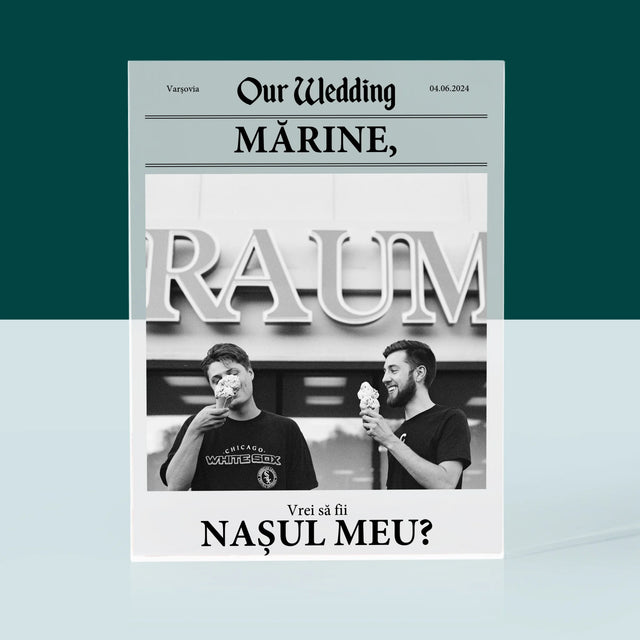 Fotografie Si Semnătură: Our Wedding Naș - Bloc Acrilic