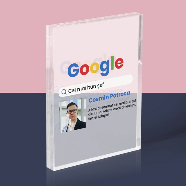 Fotografie Si Semnătură: Cel Mai Bun Șef - Rezultat Google - Bloc Acrilic