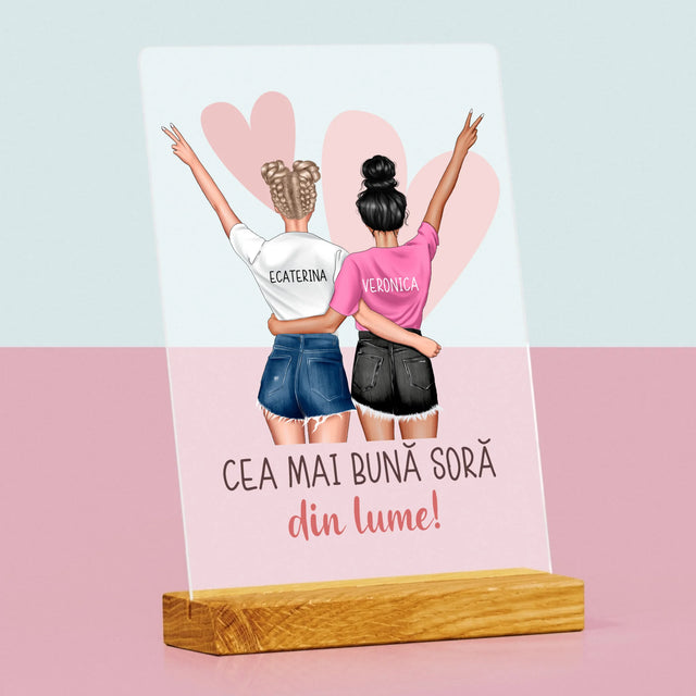 Creator De Personaj: Cea Mai Bună Soră Din Lume - Imprimare Pe Sticlă Acrilică (Verticală)