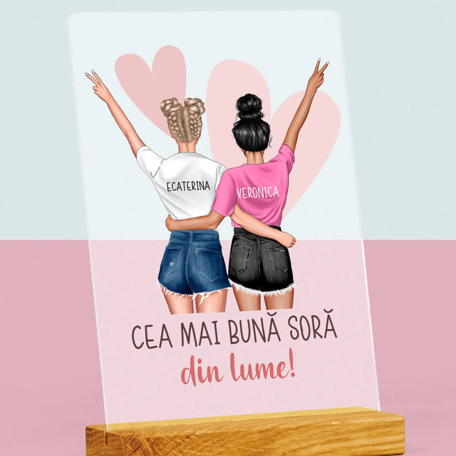 Creator De Personaj: Cea Mai Bună Soră Din Lume - Imprimare Pe Sticlă Acrilică (Verticală)