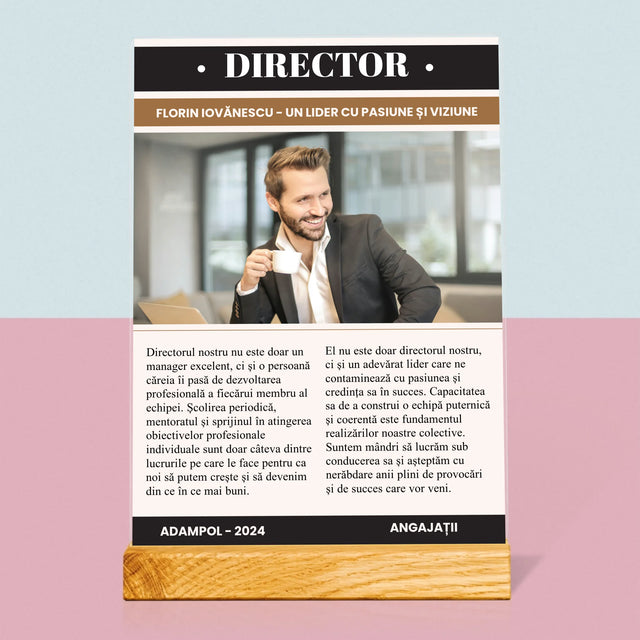 Copertă Derevistă: Director - Imprimare Pe Sticlă Acrilică (Verticală)
