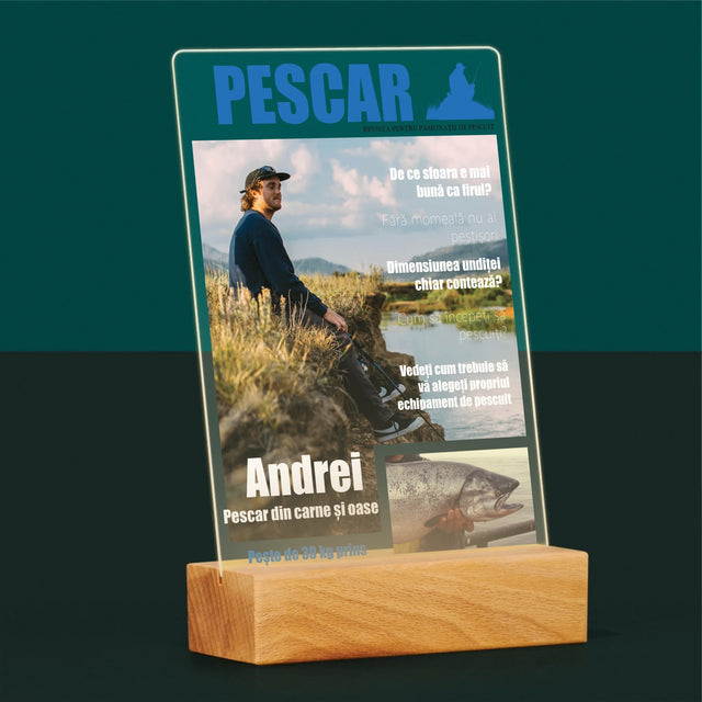Copertă Derevistă: Pescar - Imprimare Pe Sticlă Acrilică (Verticală)