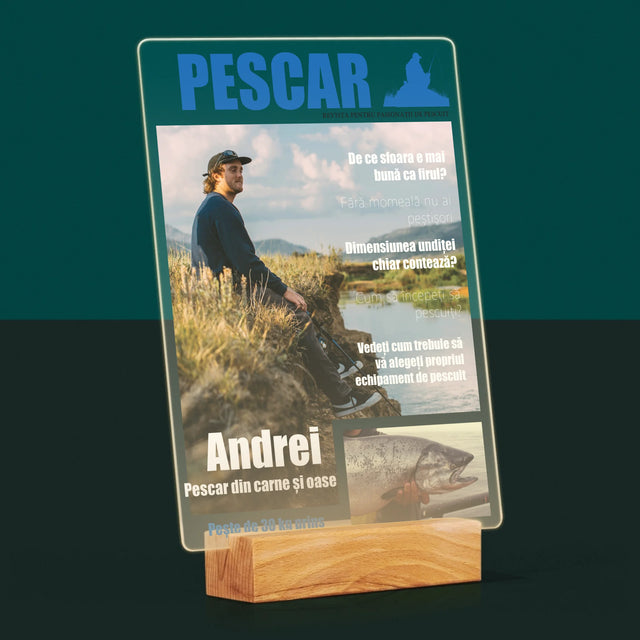 Copertă Derevistă: Pescar - Imprimare Pe Sticlă Acrilică (Verticală)
