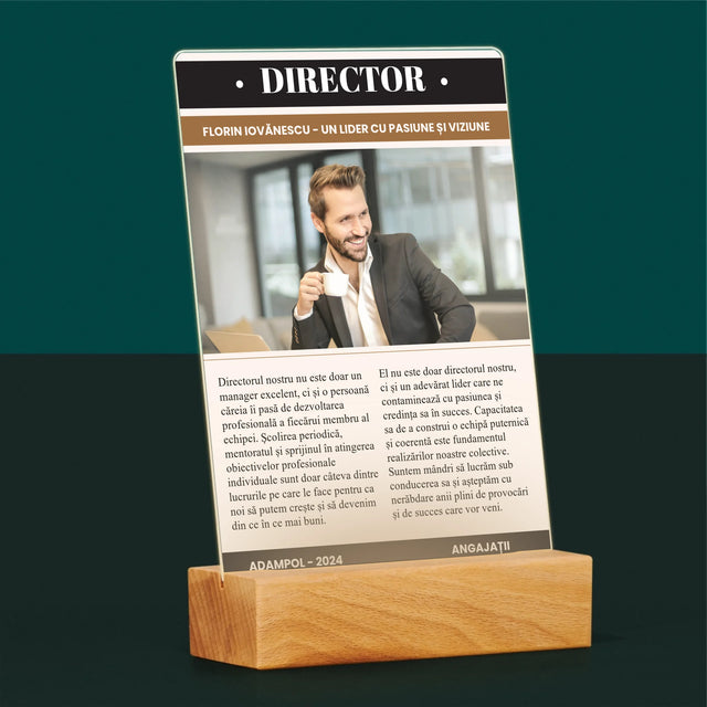 Copertă Derevistă: Director - Imprimare Pe Sticlă Acrilică (Verticală)