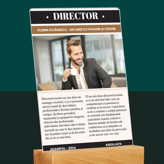 Copertă Derevistă: Director - Imprimare Pe Sticlă Acrilică (Verticală)