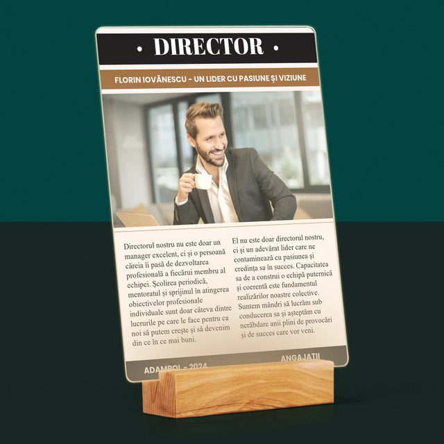 Copertă Derevistă: Director - Imprimare Pe Sticlă Acrilică (Verticală)