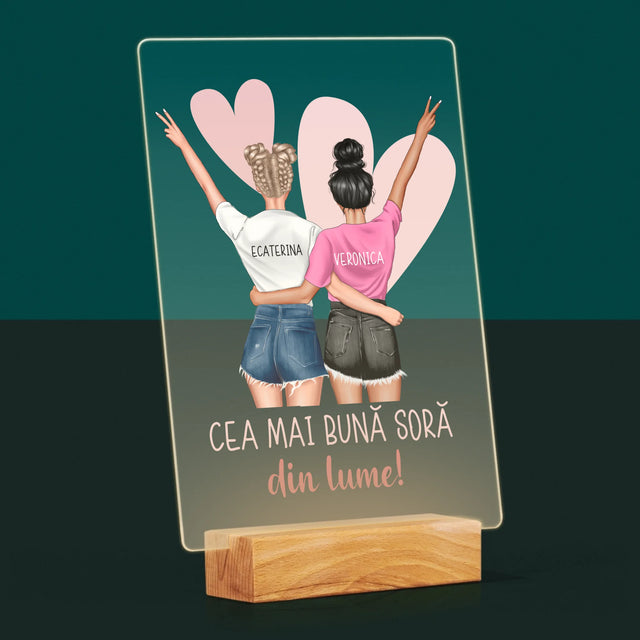 Creator De Personaj: Cea Mai Bună Soră Din Lume - Imprimare Pe Sticlă Acrilică (Verticală)