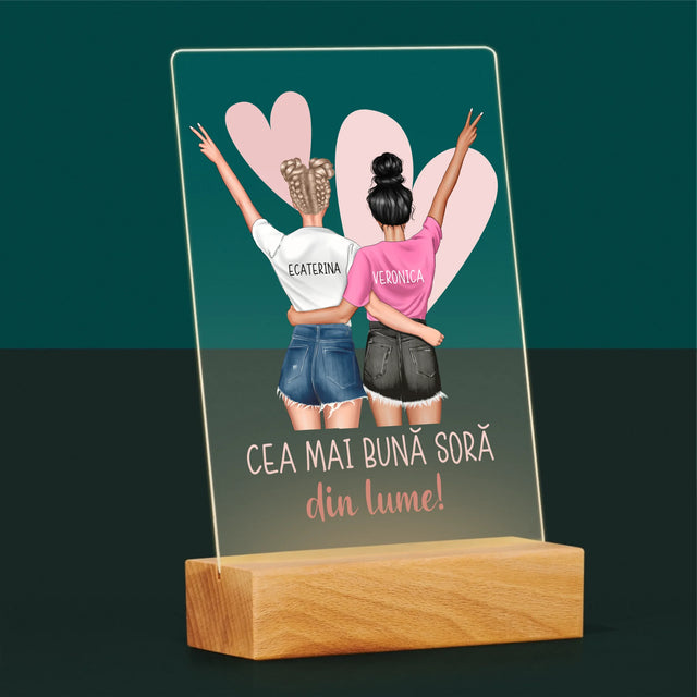 Creator De Personaj: Cea Mai Bună Soră Din Lume - Imprimare Pe Sticlă Acrilică (Verticală)