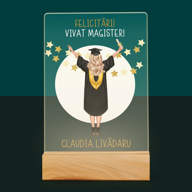 Creator De Personaj: Ai Absolvit Facultatea - Imprimare Pe Sticlă Acrilică (Verticală)