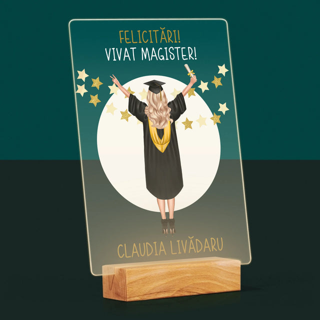 Creator De Personaj: Ai Absolvit Facultatea - Imprimare Pe Sticlă Acrilică (Verticală)