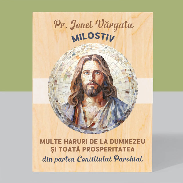 Numele Și Semnătura: Un Preot Milostiv - Imprimare Pe Lemn ( Verticală)