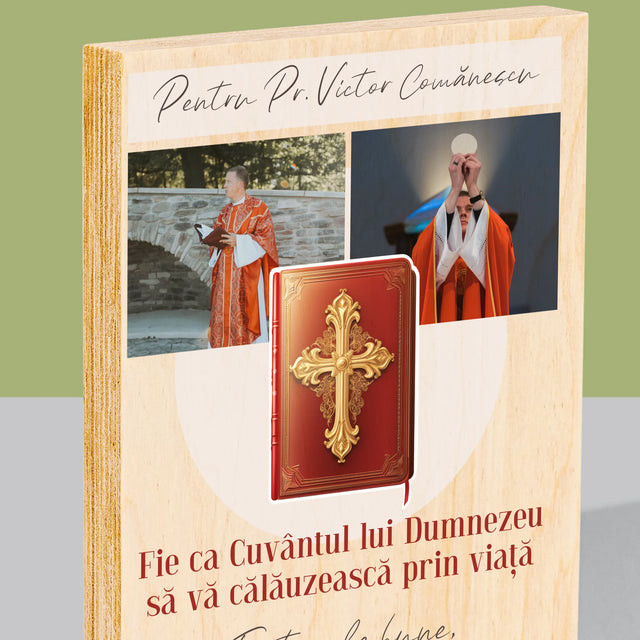Colaj De Fotografii: Cuvântul Lui Dumnezeu - Imprimare Pe Lemn ( Verticală)