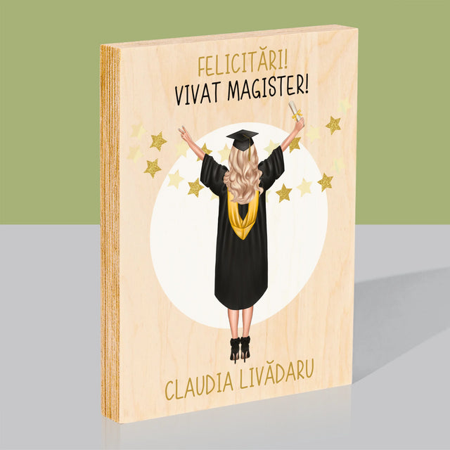 Creator De Personaj: Ai Absolvit Facultatea - Imprimare Pe Lemn ( Verticală)