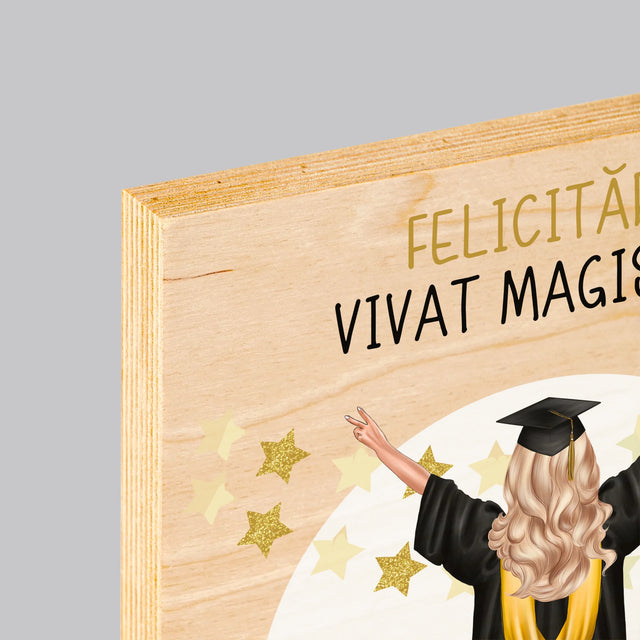 Creator De Personaj: Ai Absolvit Facultatea - Imprimare Pe Lemn ( Verticală)