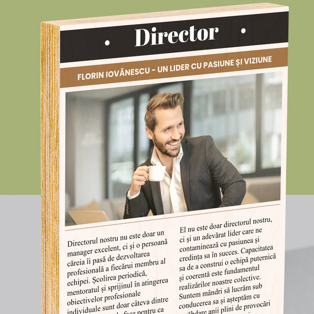 Copertă Derevistă: Director - Imprimare Pe Lemn ( Verticală)