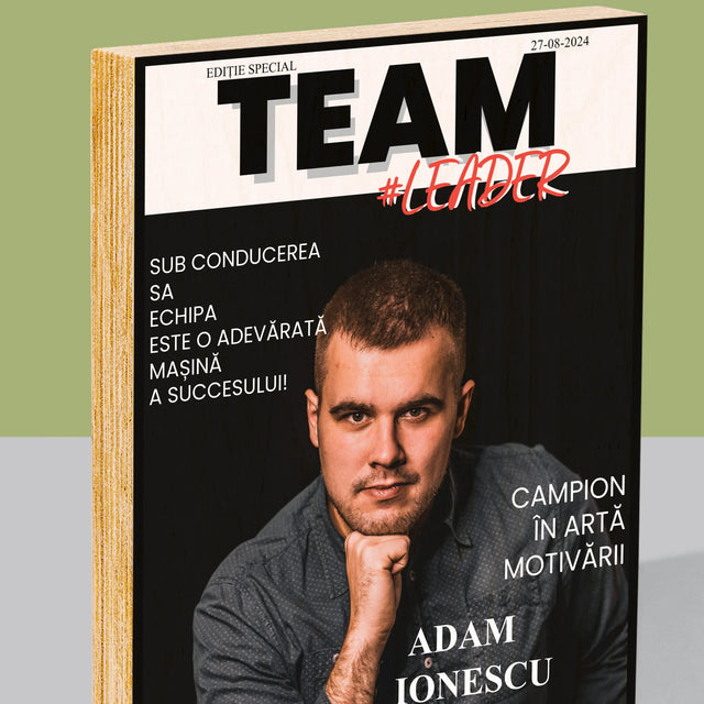 Copertă Derevistă: Team Lider - Imprimare Pe Lemn ( Verticală)