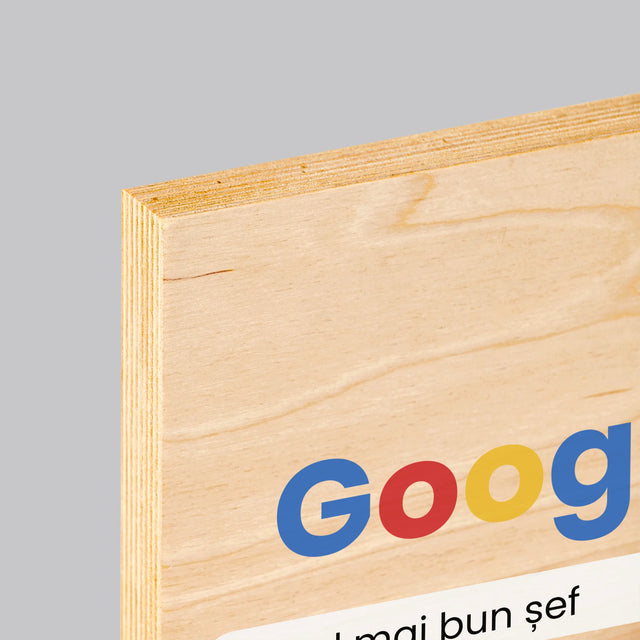 Fotografie Si Semnătură: Cel Mai Bun Șef - Rezultat Google - Imprimare Pe Lemn ( Verticală)