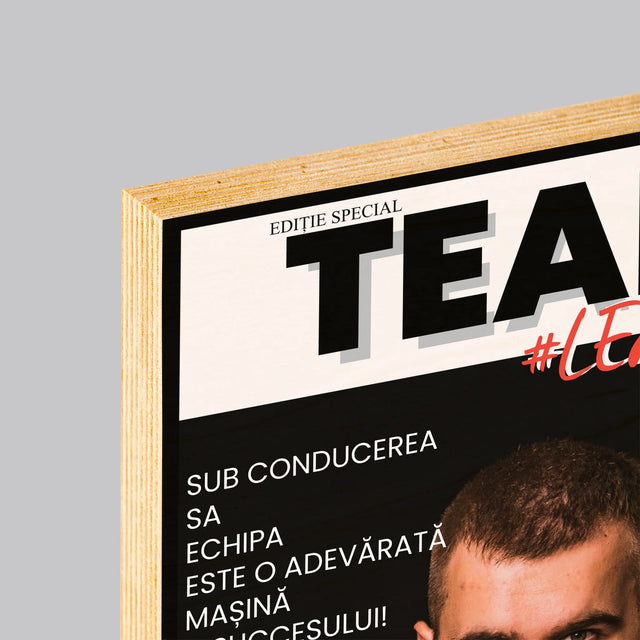 Copertă Derevistă: Team Lider - Imprimare Pe Lemn ( Verticală)